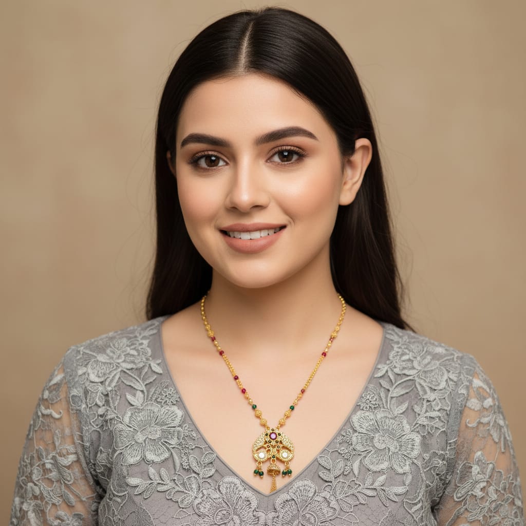 Micro Gold Plated Rajwadi Chain Pendant 