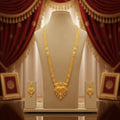 Micro Gold Plated Ranihaar Chain Set with Peacock Pendant