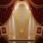 Micro Gold Plated Ranihaar Chain Set with Peacock Pendant