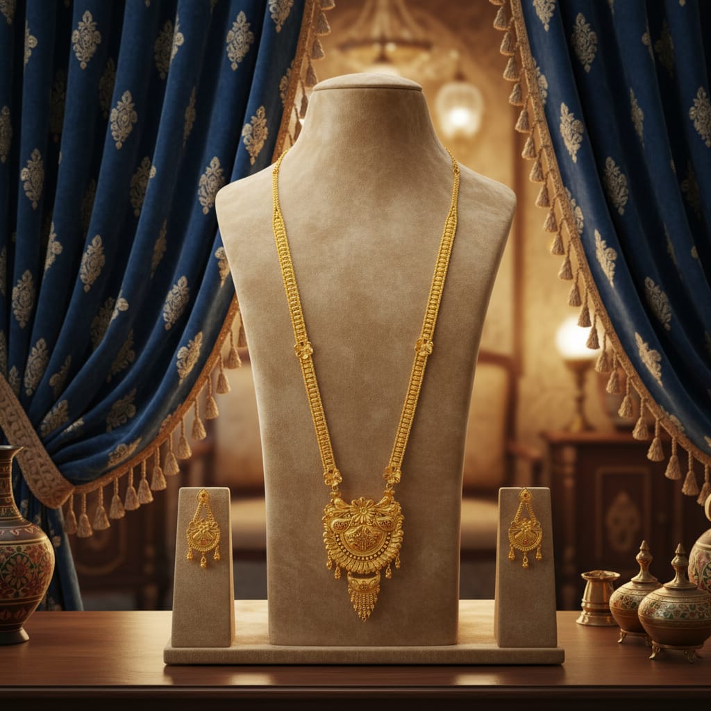 Micro Gold Plated Ranihaar with Earring