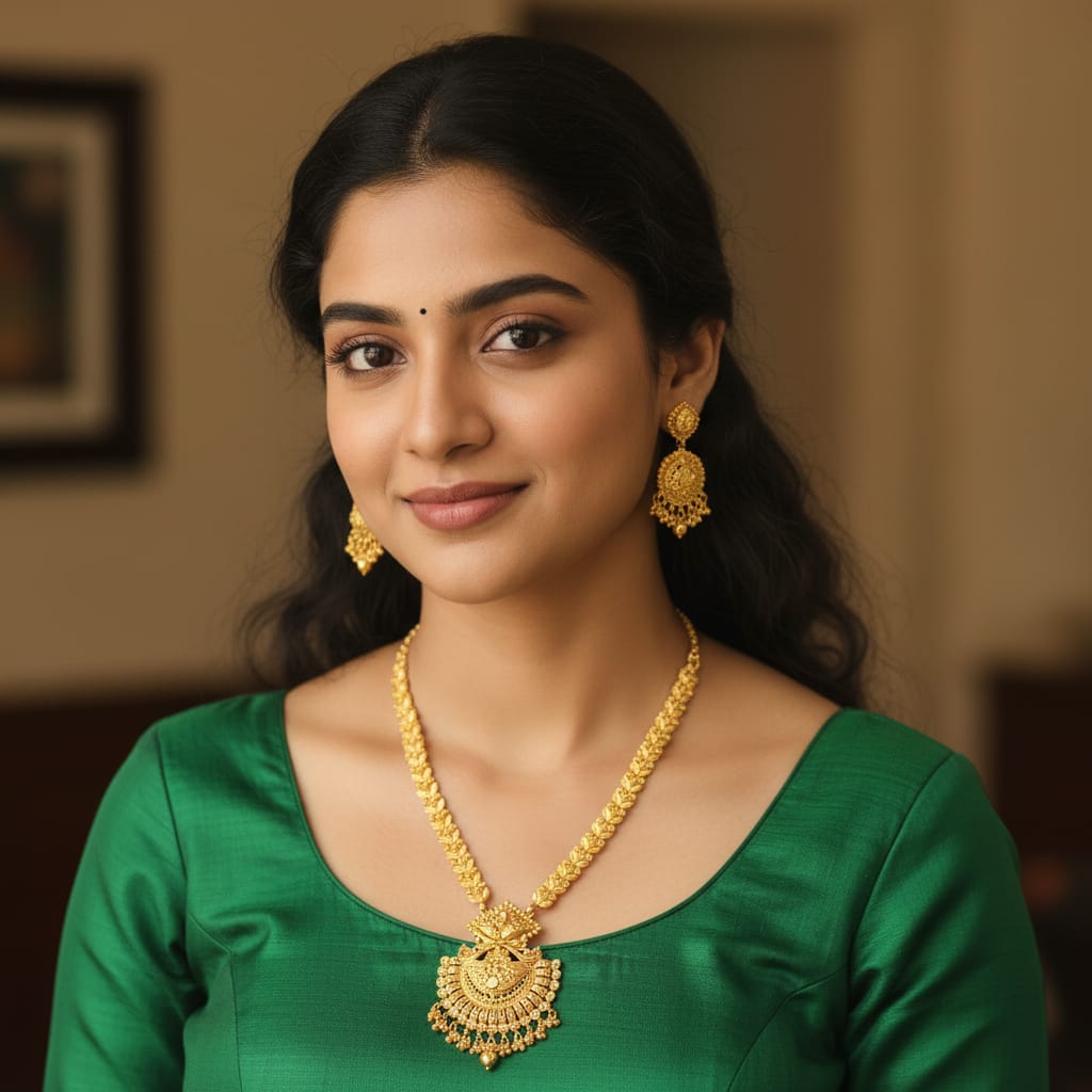 Micro Gold Plated Ranihaar with Earring