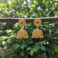 Micro Gold Plated Round Jhumka with Ruby
