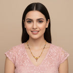 Micro Gold Plated Ruby Stone Mangalsutra