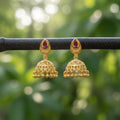 Micro Gold Plated Ruby Teardrop Jhumka