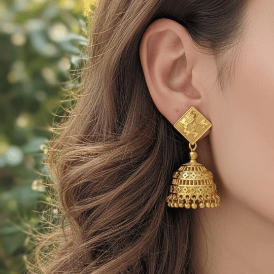 Micro Gold Plated Statement Jhumka