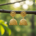 Micro Gold Plated Sunburst Jhumka Earrings