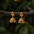  Micro Gold Plated Temple Jhumka Earrings 