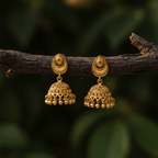  Micro Gold Plated Temple Jhumka Earrings 