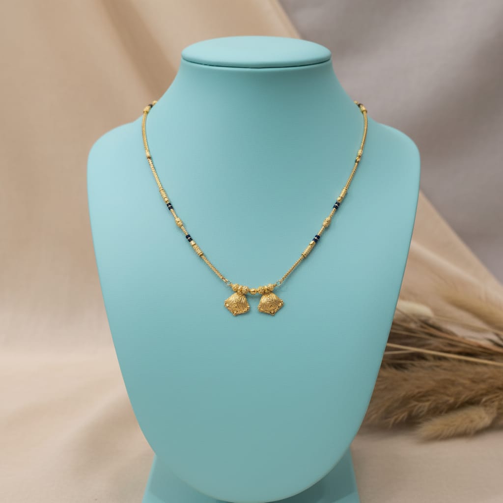Micro Gold Plated Twin Vati Pendant Mangalsutra