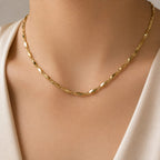 Micro Gold Plated Twisted Bar Link Chain