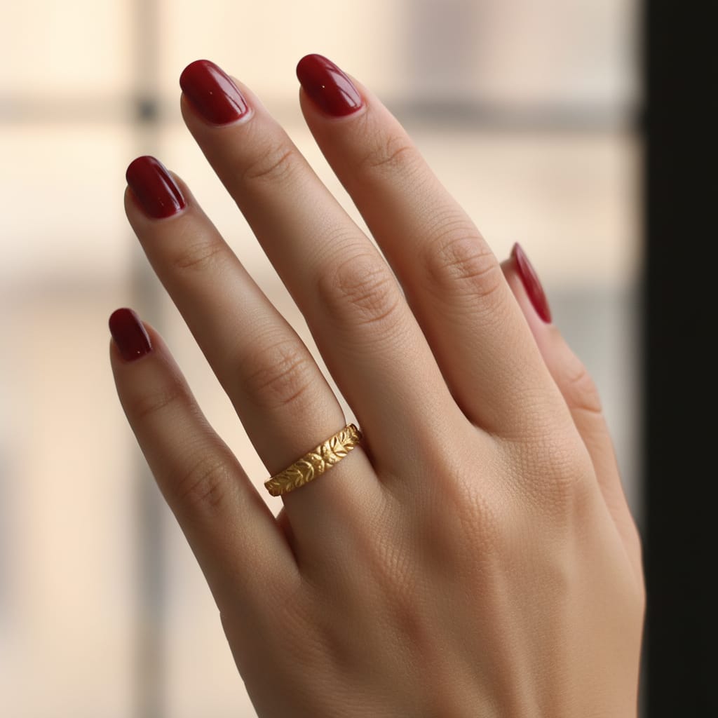 Micro Gold Plated Wheat Leaf Band Ring