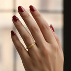 Micro Gold Plated Wheat Leaf Band Ring