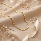 Micro Gold Plated X Pattern Curb Chain
