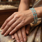 Mint Green Stone CZ Bangle Set 