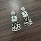 Mughal Tulip Enamel Drop Earrings with Jhumki