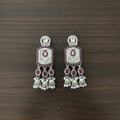 Mughal Tulip Rectangle Enamel Drop Earrings
