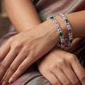 Multicolour CZ Marquise Bangle Set