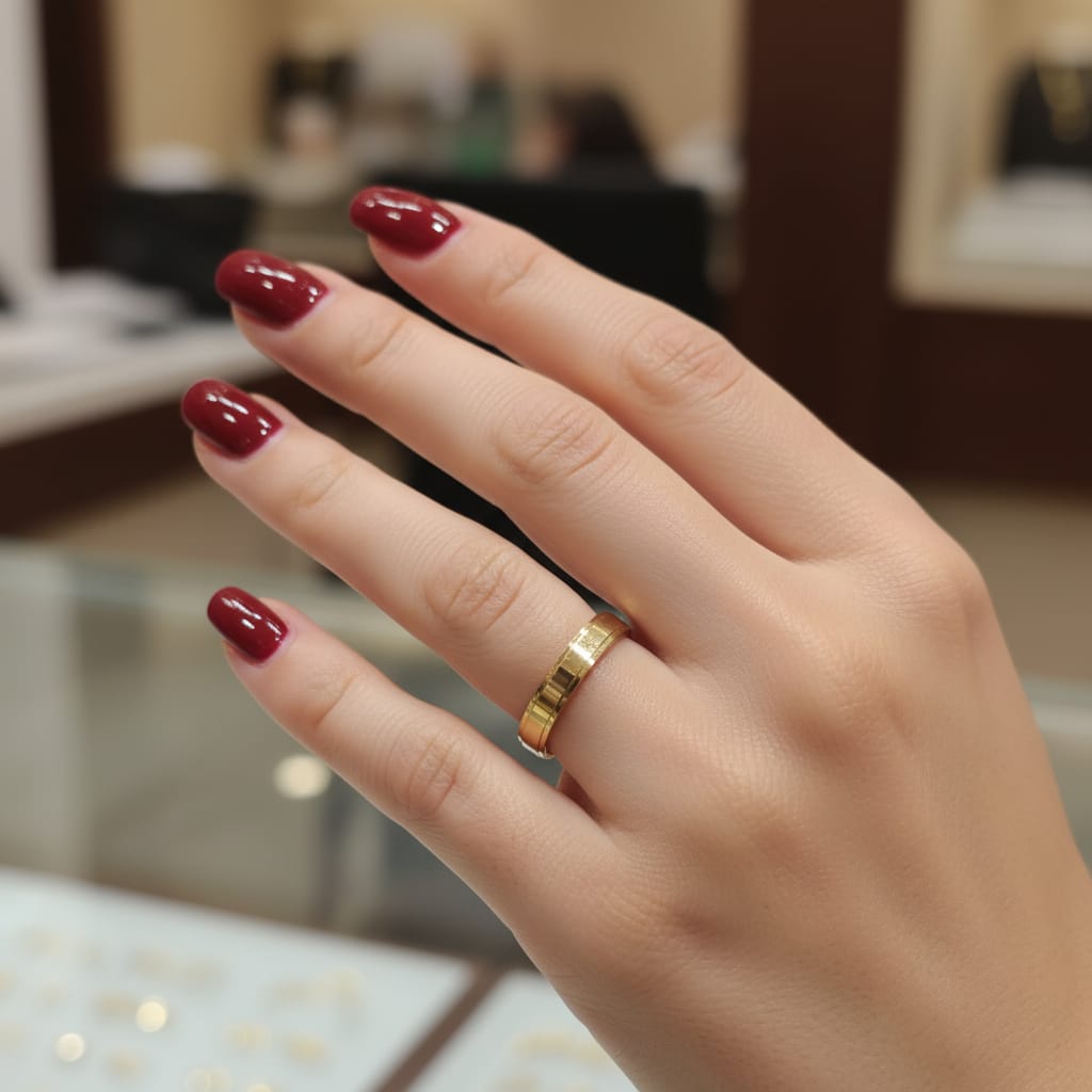 Roman Numeral Micro Gold Ring
