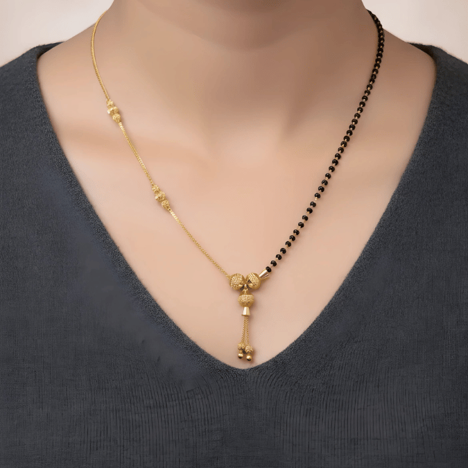 One Gram Gold Asymmetric Mangalsutra 