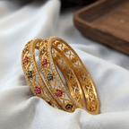 One Gram Gold Bangles with cz stones