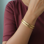 One Gram Gold Diamond-Cut Bangles