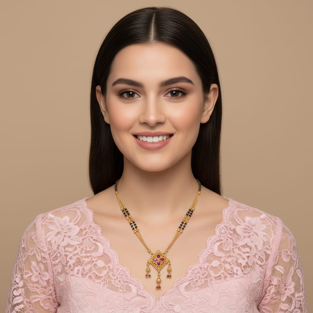 One Gram Gold Double Chain Mangalsutra