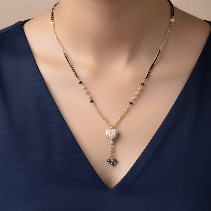 One Gram Gold Heart Mangalsutra