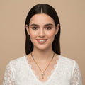 One Gram Gold Mangalsutra with CZ Star Cross Pendants
