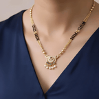 One Gram Gold Mangalsutra with Pearl Drops