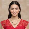 One Gram Gold Multicolour CZ Floral Mangalsutra
