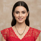 One Gram Gold Multicolour CZ Floral Mangalsutra