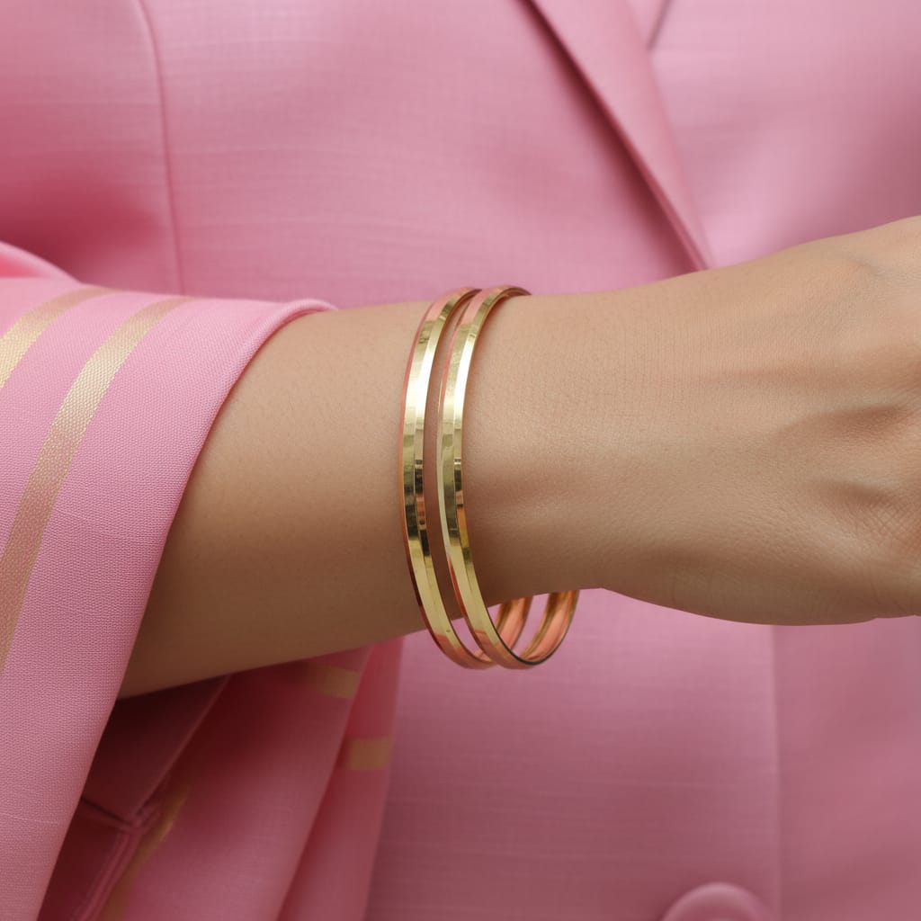 One Gram Gold Plain Bangles 