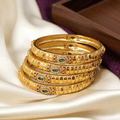 One Gram Gold Polki Style Filigree Bangles
