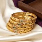 One Gram Gold Polki Style Filigree Bangles