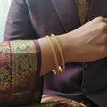 One Gram Gold Rope Texture Bangles Set