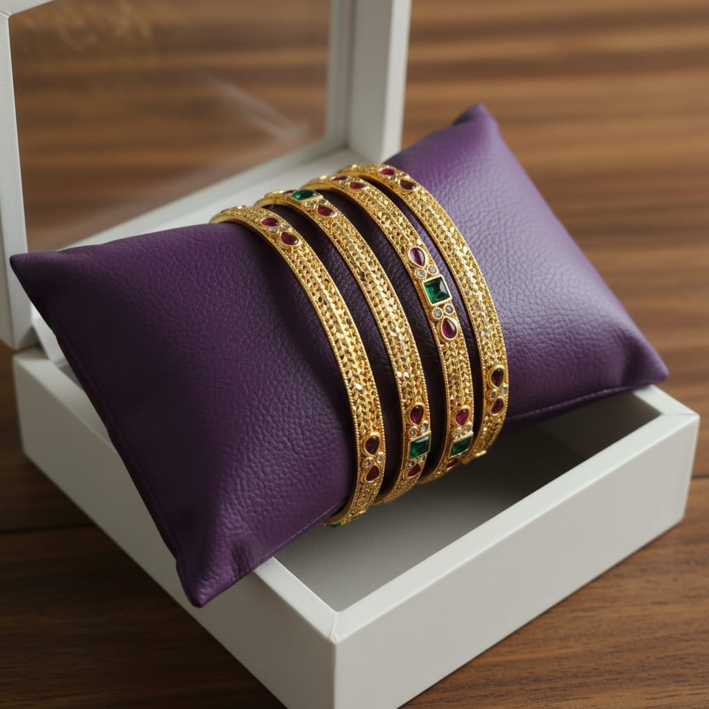 One Gram Gold Slim Bangles;s
