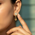 Oval Filigree Shield Meenakari Earrings