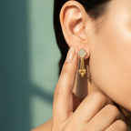 Oval Filigree Shield Meenakari Earrings