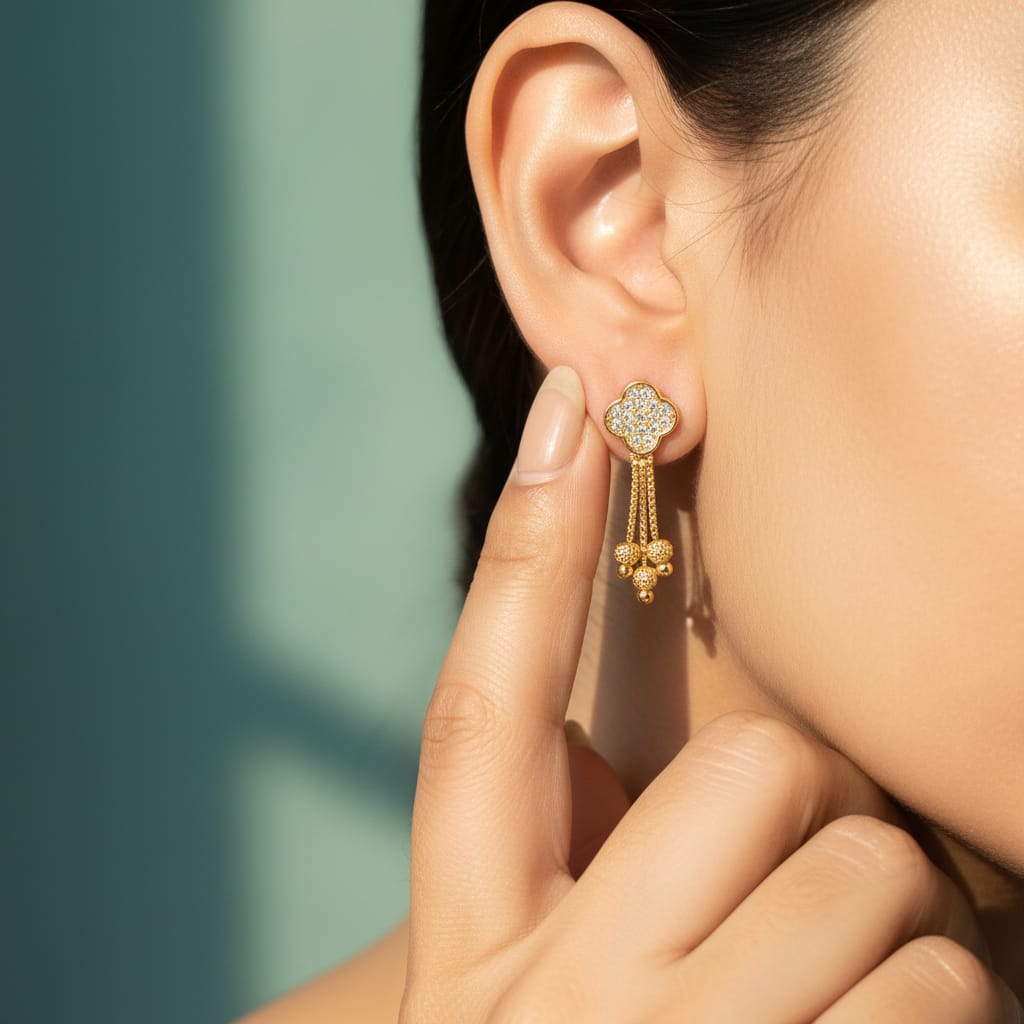 Oval Filigree Shield Meenakari Earrings
