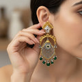 Oxidised Silver Chandbali Earrings 