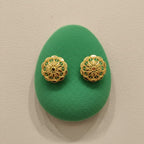 Floral Filigree Gold Dome Earrings