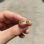 Diamond Cut Textured Gold Ring