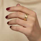 Diamond Cut Textured Gold Ring