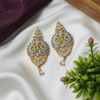 Peacock CZ Chain Pendant Set with Earrings 