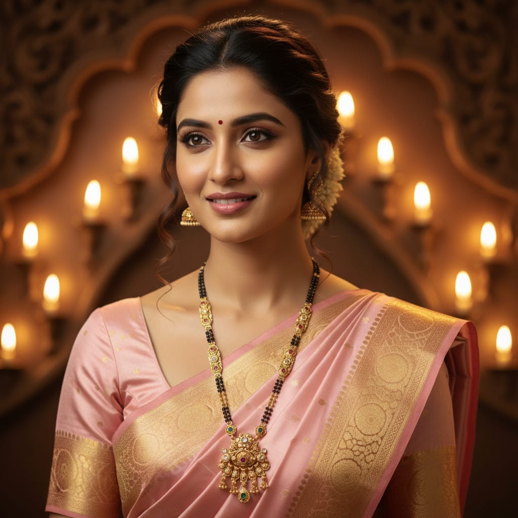 Peacock Polki Mangalsutra Chain