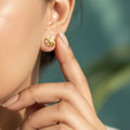 Petite Open-Petal Gold Flower Stud Earrings 