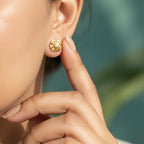 Petite Open-Petal Gold Flower Stud Earrings 