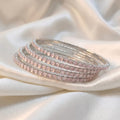 Pink Stone CZ Bangles – Premium American Diamond Bangle Set