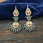 Polki Kundan Chandbali Drop Earrings