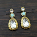 Polki Kundan Crystal Drop Earrings